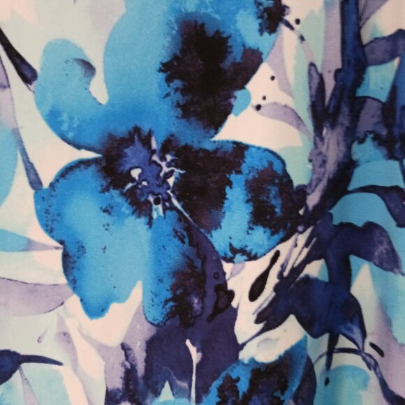 Brochure Summer Dress Blue Purple White Floral Romantic Sleeveless Embellished - Picture 4 of 6